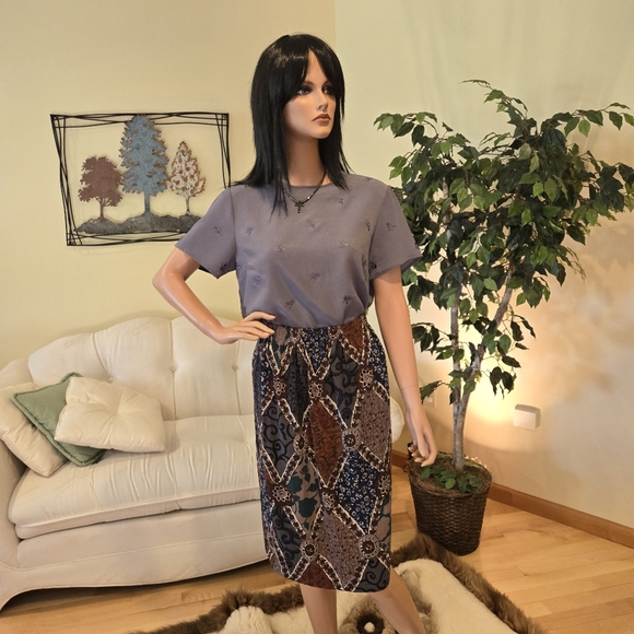 Sig Sport Dresses & Skirts - Sig Sport Skirt Elastic Waist Multi-Color Print Size Small